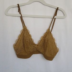 Madewell Lace Bralette Olive size Medium